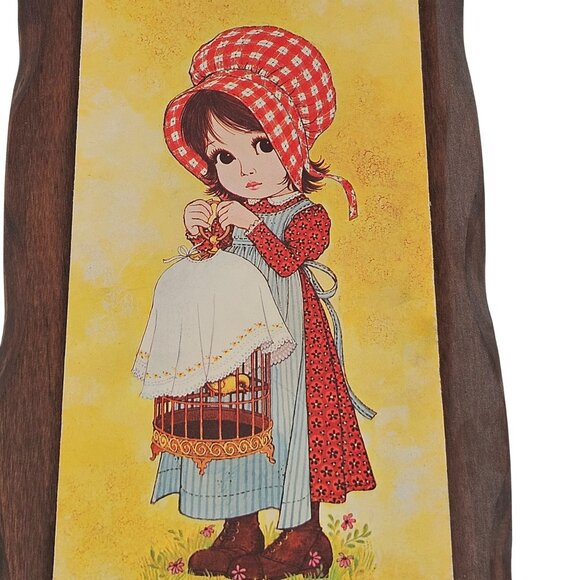 Vintage Homco Country Cousins Wall Plaques Set of 2 Bomar 1259 Stained Wood - Picture 5 of 11